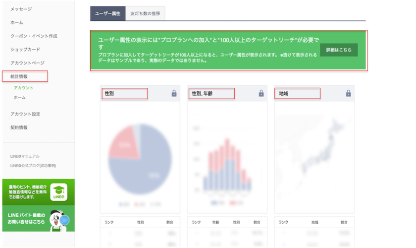 LINEのユーザー属性確認イメージ2